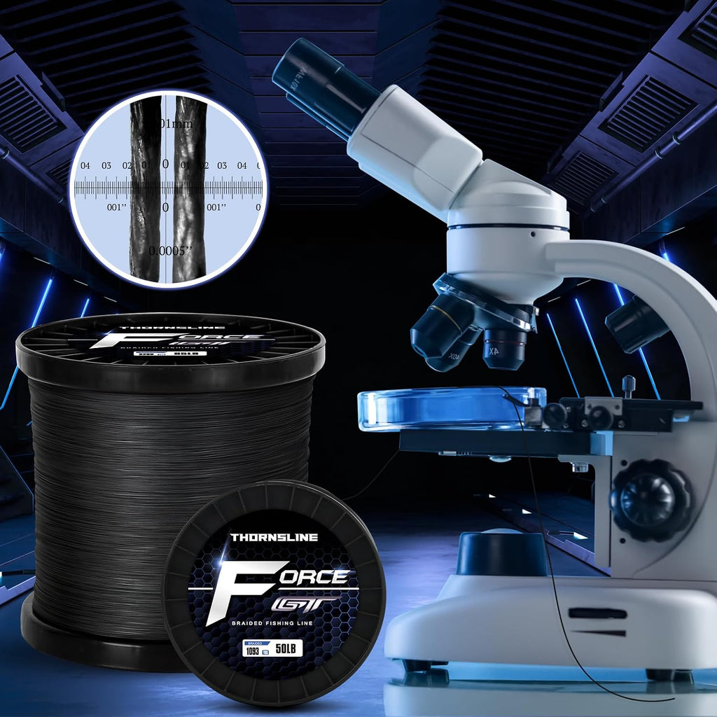 ThonrsLine Force Braided Fishing Line - Incredible Abrasion Resistant Braided Lines for Saltwater or Freshwater - Camo Design Braid for Extra Visibility