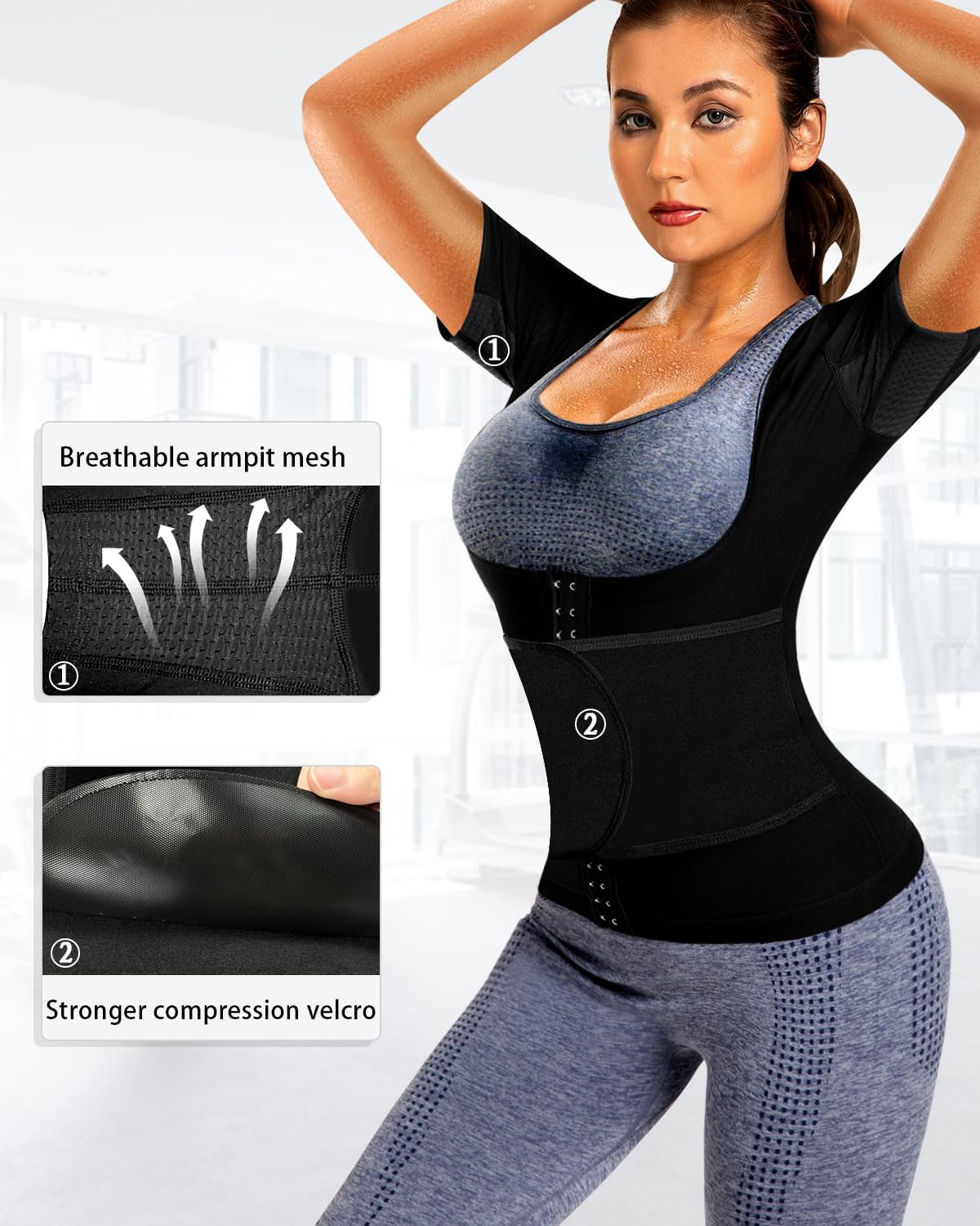 Sauna Suit for Women Sweat Shirt Heat Trapping Tank Top Workout