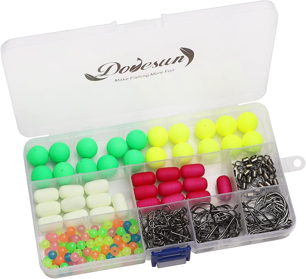 Dovesun 220/104/80/60/54/52/42pcs Pompano Rig Floats for Surf Fishing Foam Bobbers for Fishing Fly Fishing Bobbers Floats Bright Color Kit/Round/Cylindrical/Heart/Bullet/Pill/Spin Shape