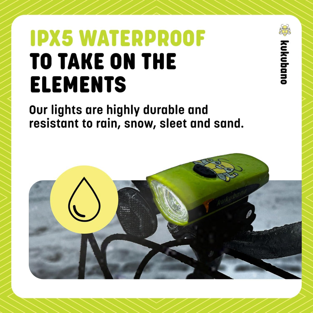 LED Bike Light Set, USB Rechargeable Headlight and Taillight, Waterproof for E-Bikes, Scooters, and Mountain Bikes