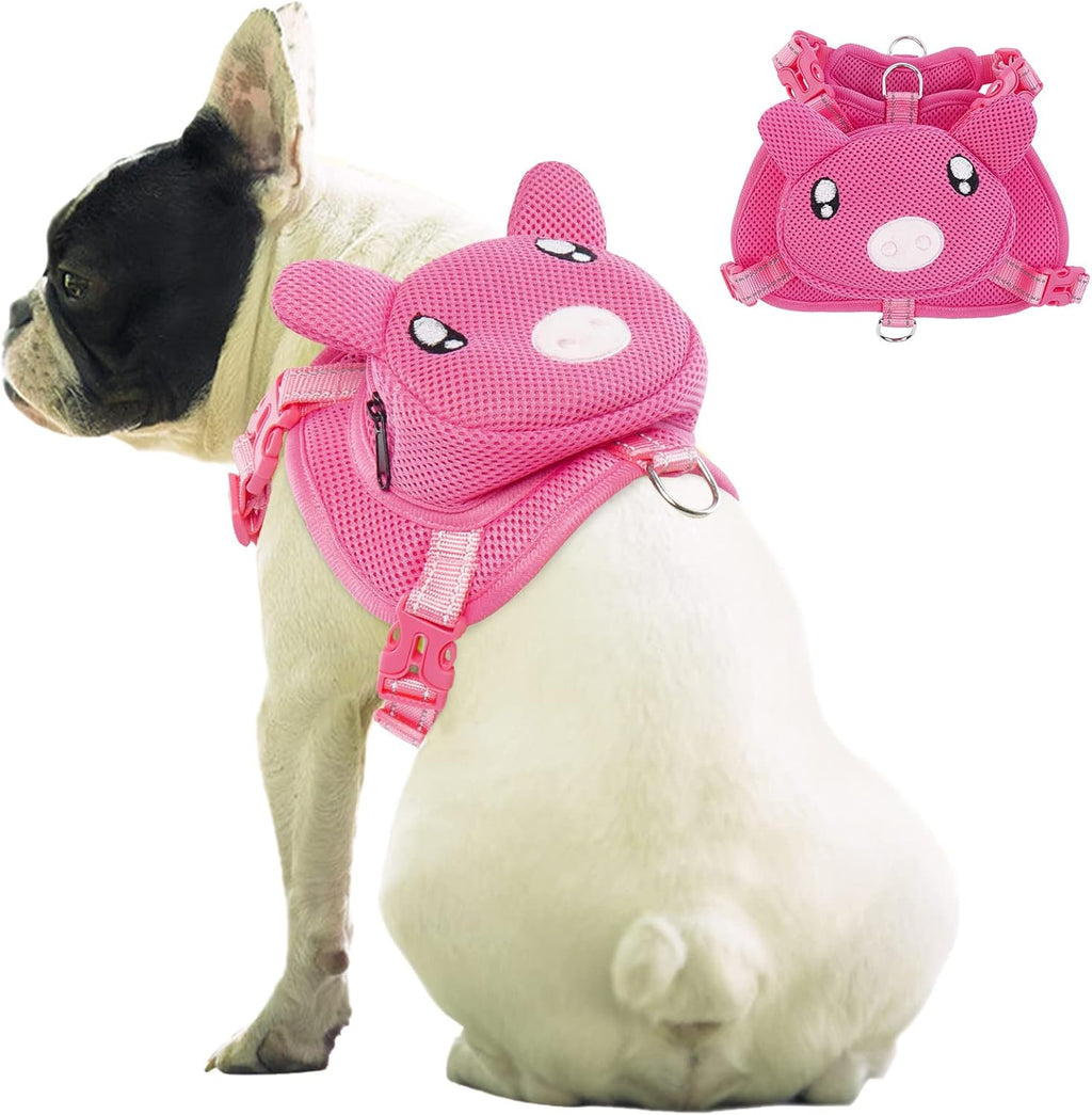 IDOMIK Dog Backpack Harness, No-Pull Dog Backpack with D-Ring,Frog,M