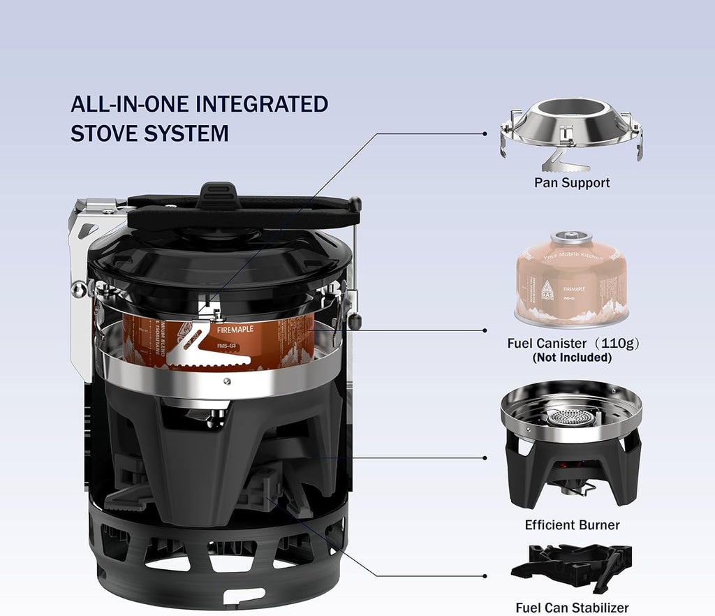 Fire-Maple Fixed Star 3 Backpacking and Camping Stove System, Black 21oz