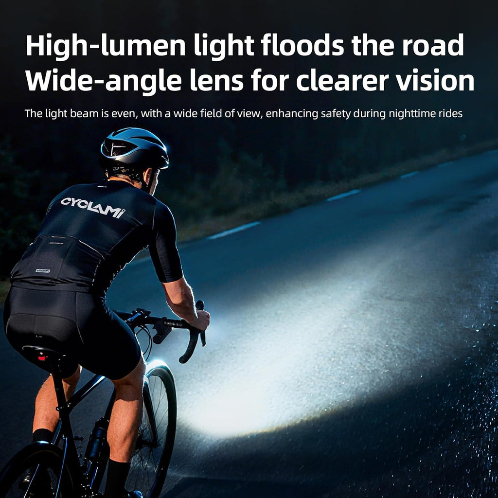 Bike Lights for Night Riding 1200 Lumen Compatible with Garmin/GoPro Mount Bright Bike Headlight 2500mAh Rechargeable Waterproof Aluminum Alloy Anti-Dazzling Bike Front Light for Commuter Cyclists