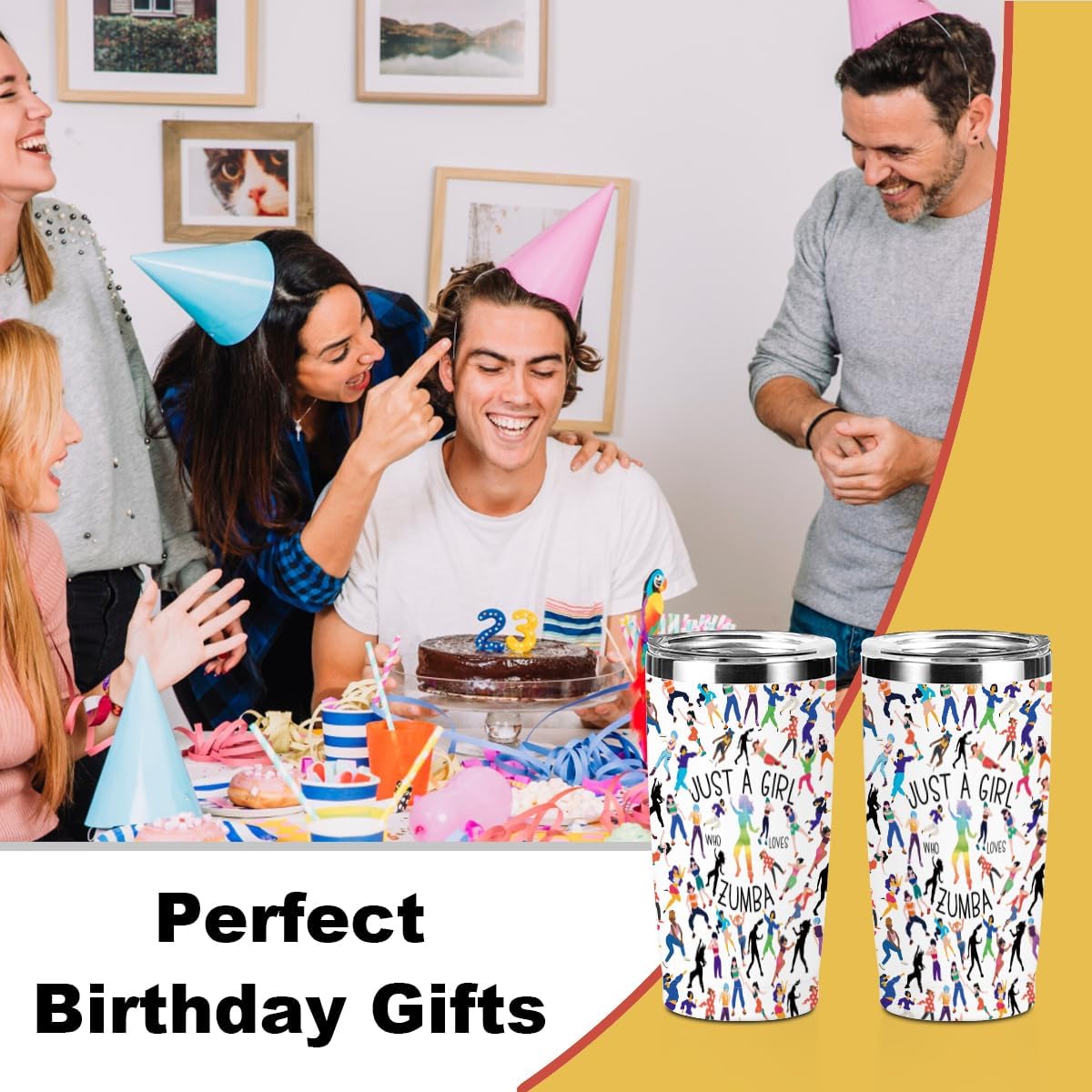 Dance Gifts Zumba Lovers Gift Tumbler, 20 oz Stainless Steel Coffee Mug, Insulated Cup with Lid for Car,Dancing Gifts for Girls Dancer Sister Friend Fitness Teacher Appreciation Birthday Christmas