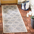 SAFAVIEH Washable Rug Outdoor Courtyard Collection - 2'3" x 6'7" Runner, Anthracite & Beige, Non-Shedding & Easy Cleaning, Ideal for Patio, Entryway, Mudroom, Hallway, Kitchen (CY6916-246)