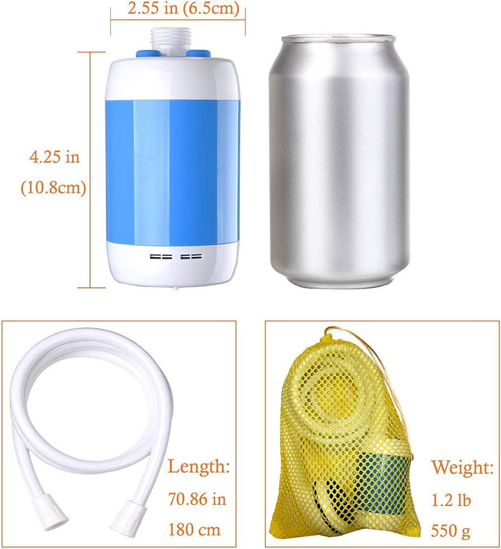 Iron Hammer Portable Shower Electric Shower Camping Shower with Shower Head Shut Off Valve