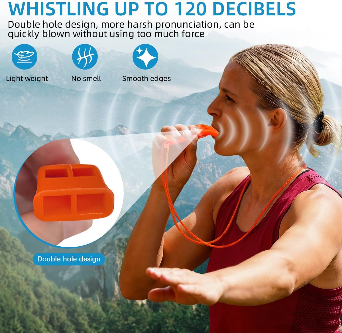12/24/36/60 Pack Emergency Whistles Safety with Lanyard 120db Loud Survival Rescue Signaling for Kayak Life Vest Jacket Boating Fishing Boat Camping Hiking Hunting Lifeguard Outdoor