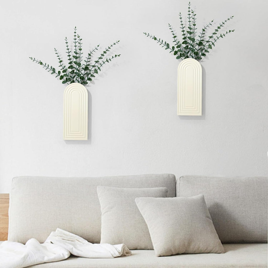 Handmade Wooden Wall Vases Set of 2 for Plants