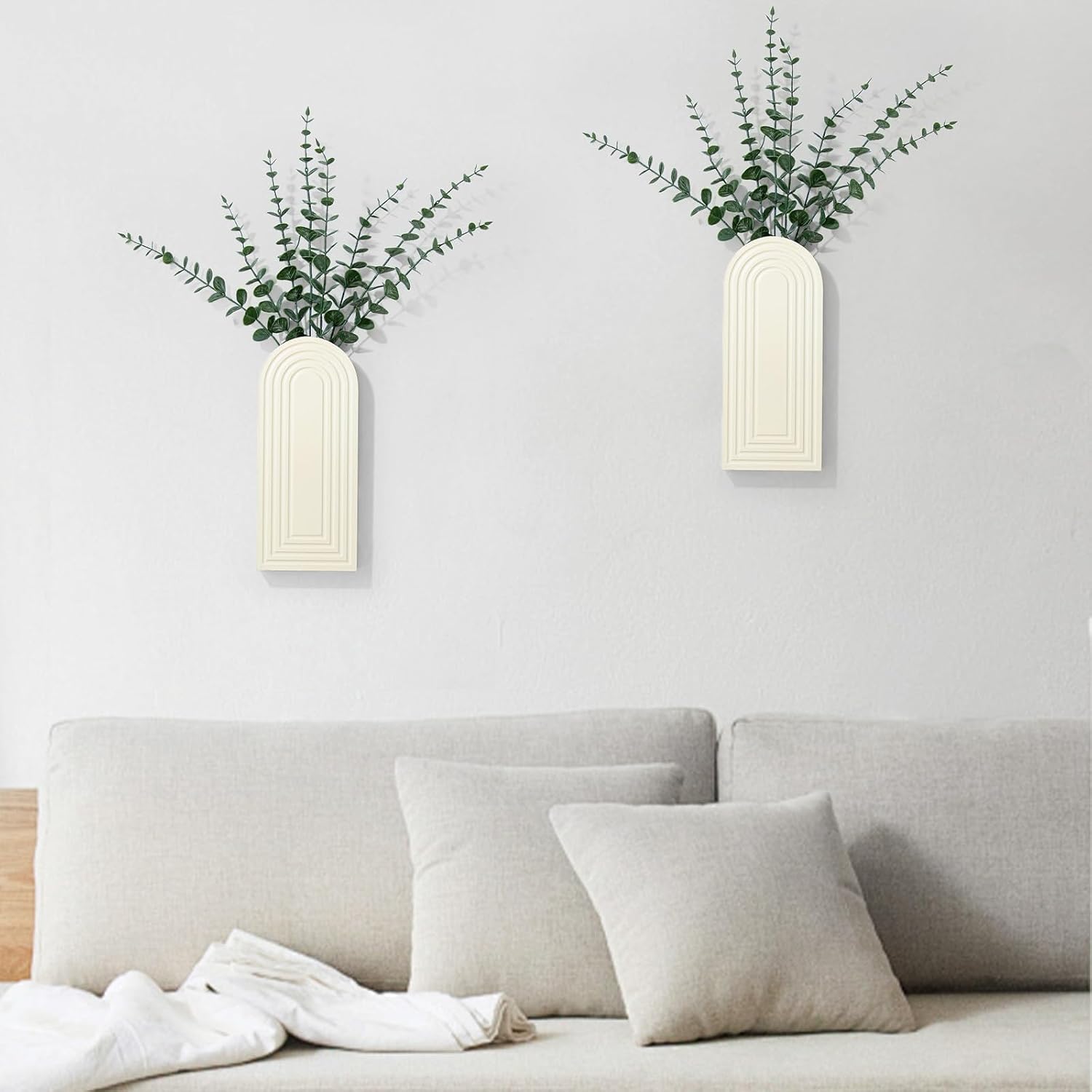 Handmade Wooden Wall Vases Set of 2 for Plants