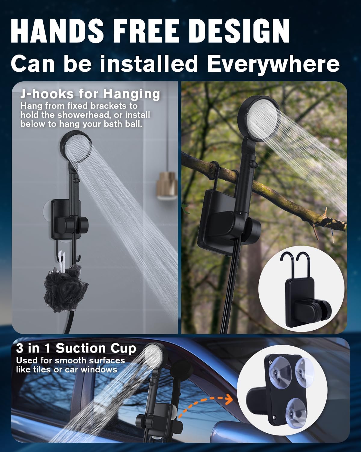 Spopal Portable Shower for Camping with 5-Gallon Water Jug, 10000mAh