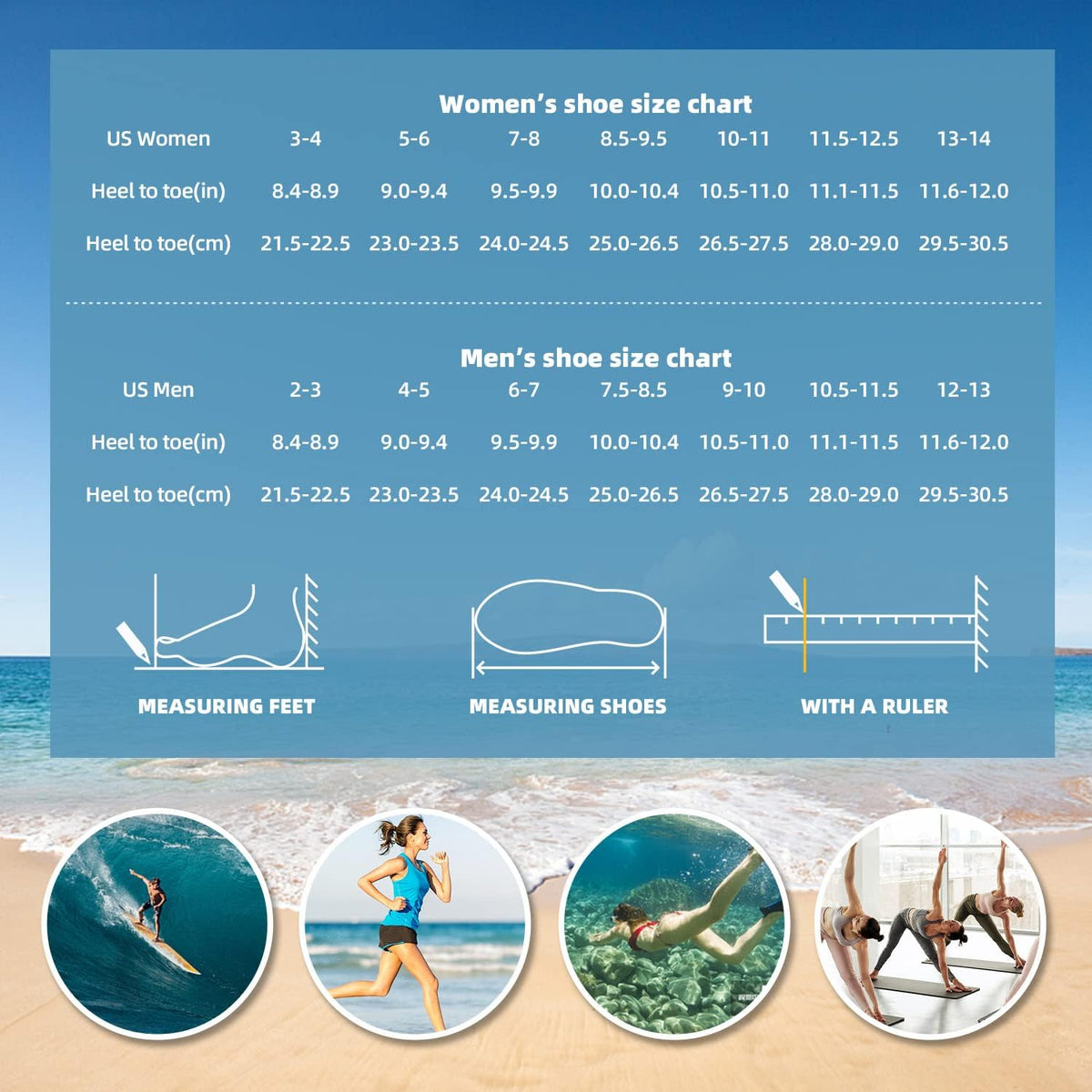 Water Shoes for Women Men Quick-Dry Aqua Socks Swim Beach Outfits Barefoot