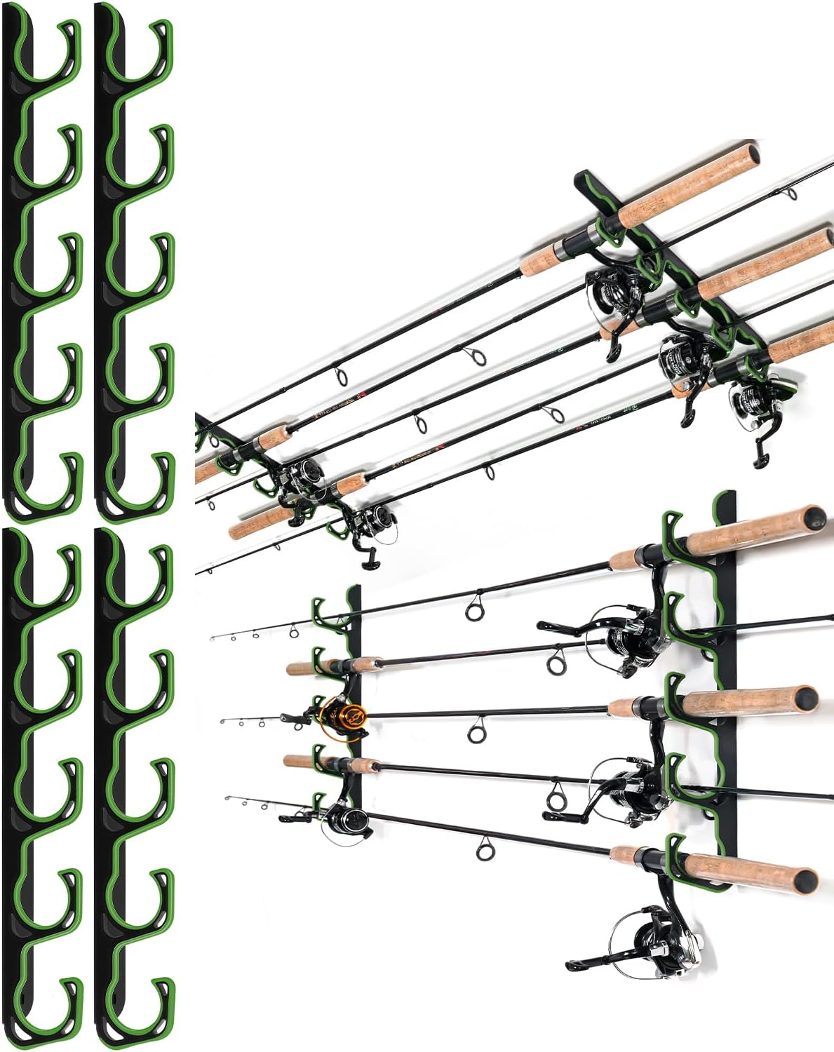 Ghosthorn Fishing Rod Rack,Wall or Ceiling Mounted Pole Holder Garage