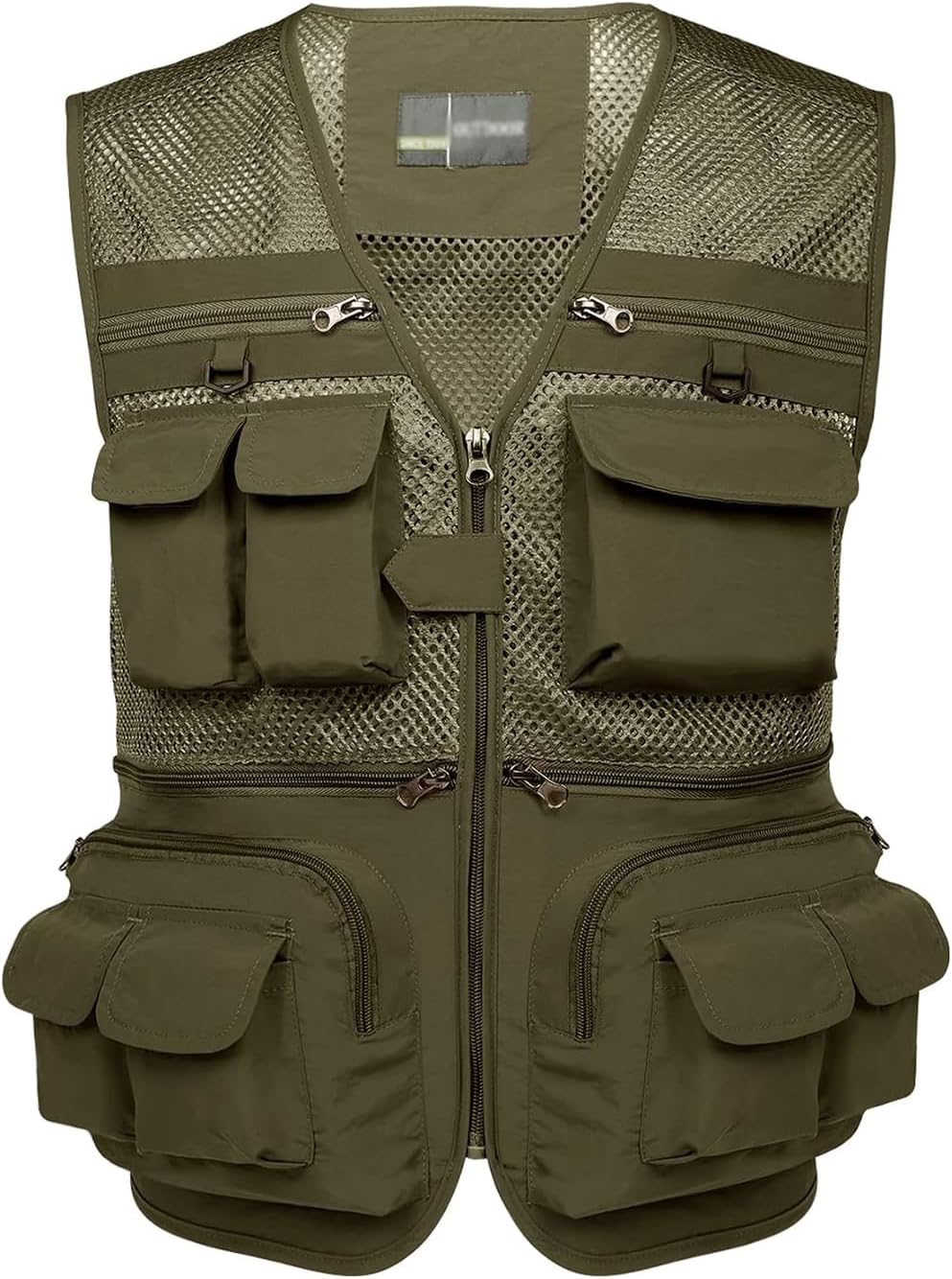 Hbufnha Outdoor Fishing Hunting Vest Multi Pockets Work Cargo Jacket