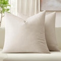 MIULEE Velvet Throw Pillow Covers 18x18 Inch Pack of 2 Cream White