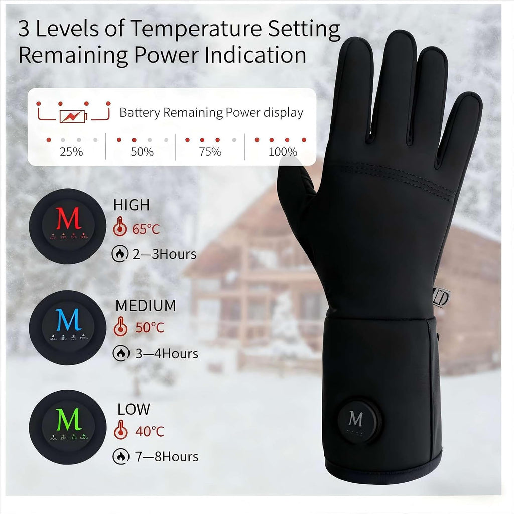 Rechargeable Heated Glove Liners Men Women, Thin Warm Winter Ski Liners(XL/XXL)