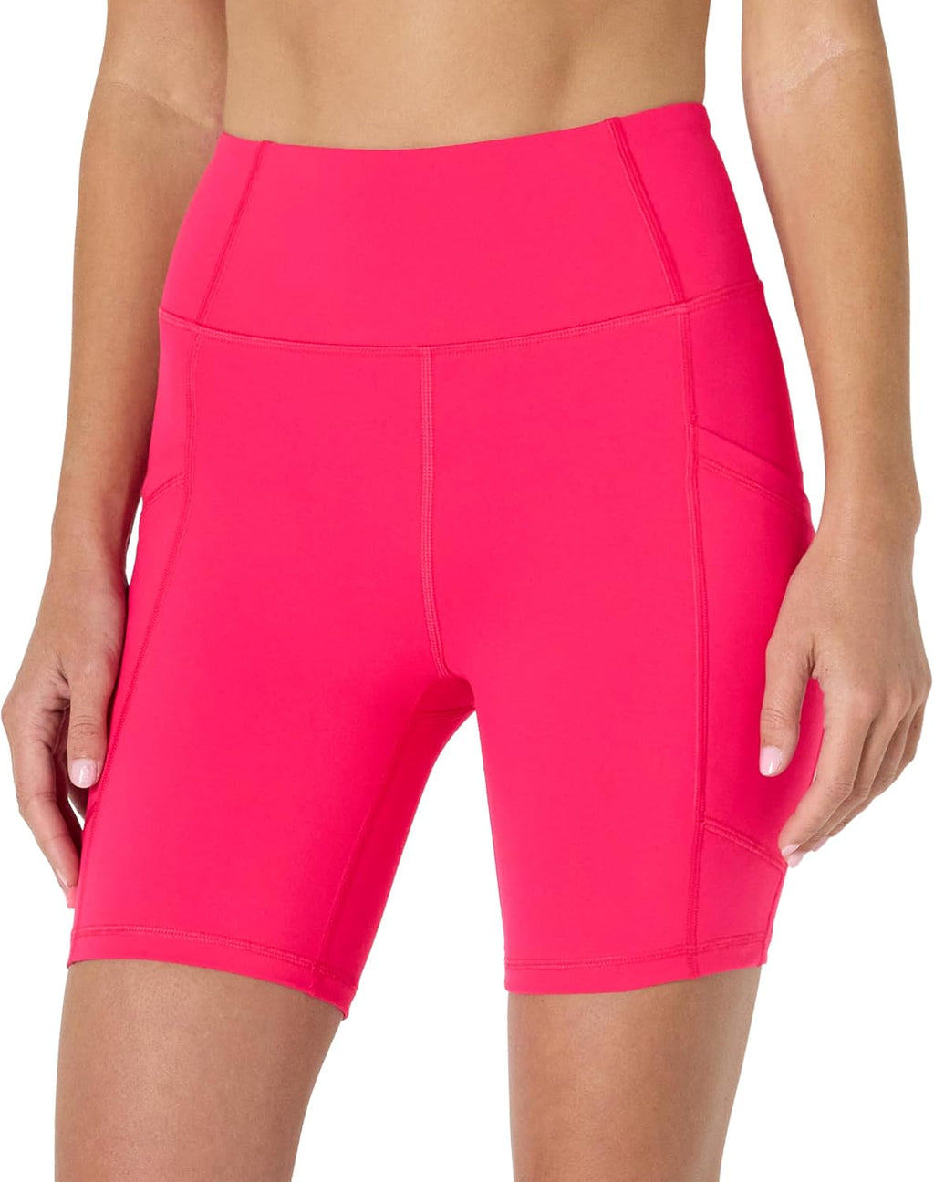 Amazon Essentials Women's Active Total Train High Waist 7" Gym Workout Biker Shorts with Pockets
