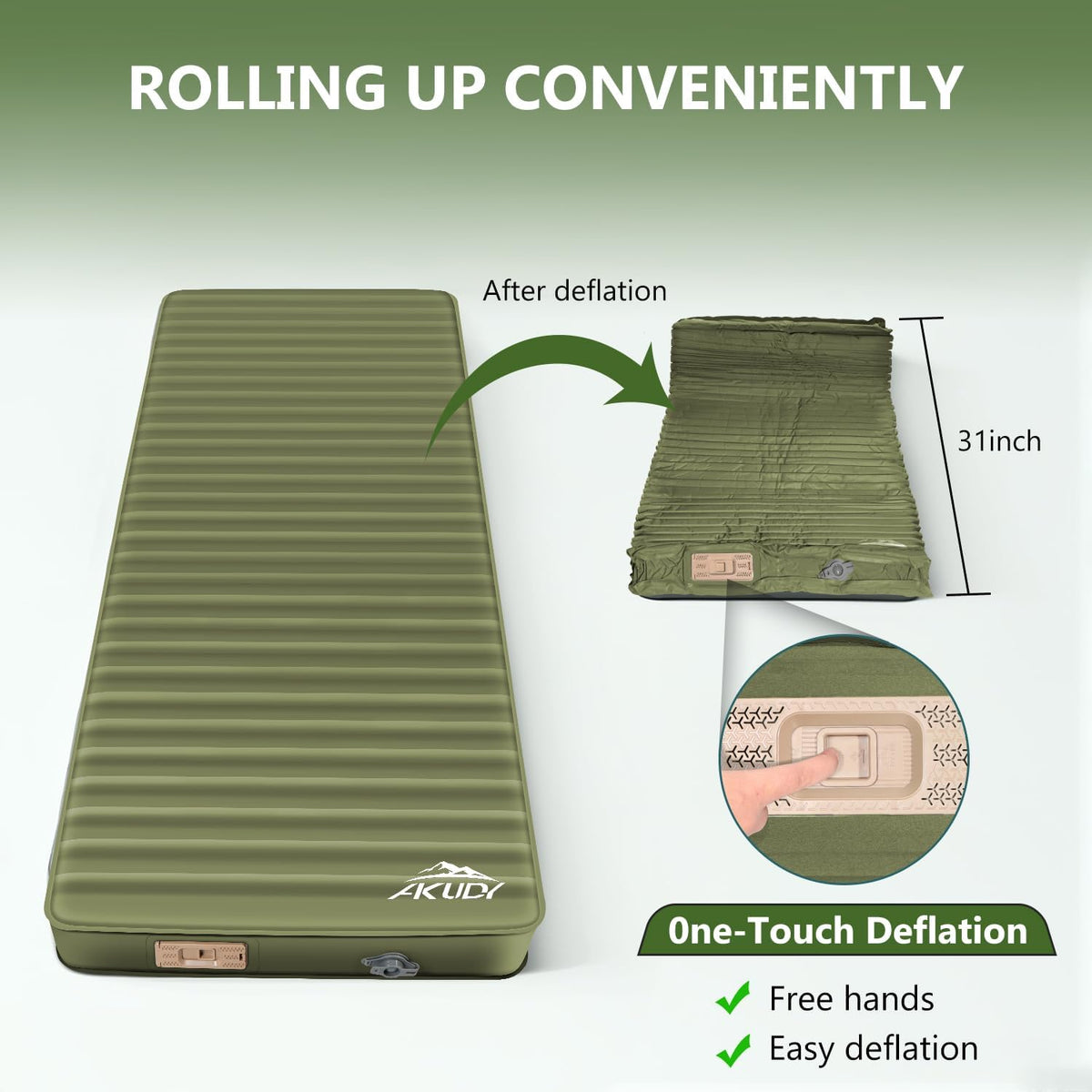 Self Inflating Sleeping Pad with Electric Pump