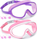 COOLOO Kids Swim Goggles for Age 3-15, 2 Pack Kids Goggles for Swimming