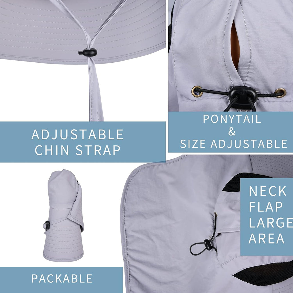 Sun Hat for Men Women with Neck Flap,UPF 50+ UV Protection Fishing Hat