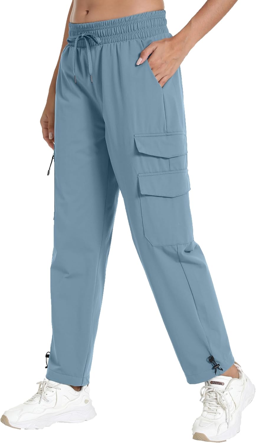Quick Dry Women's Hiking Cargo Pants With 5 Pockets Lightweight Joggers