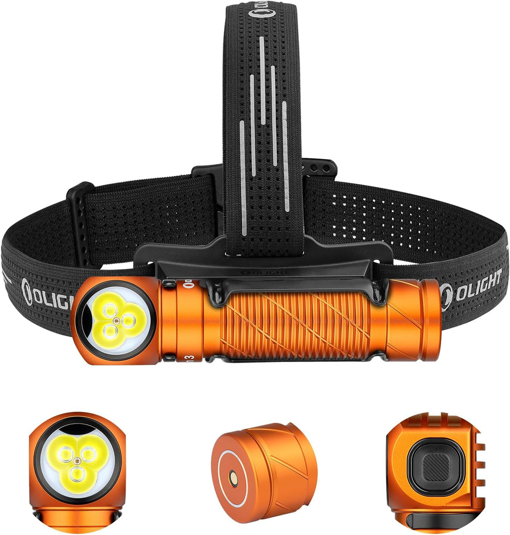 OLIGHT Perun 3 Headlamp Rechargeable, Red Light, Waterproof, Orange