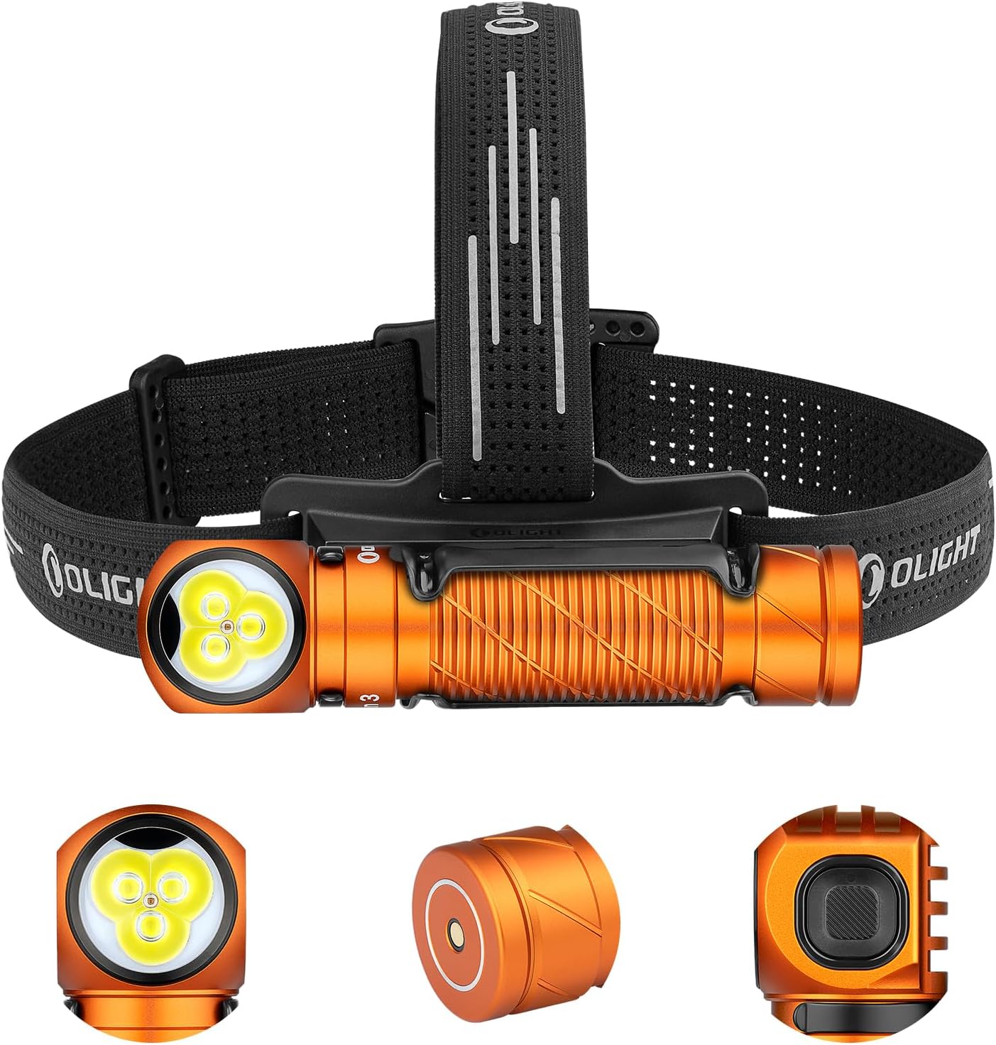 OLIGHT Perun 3 Headlamp Rechargeable, Red Light, Waterproof, Orange