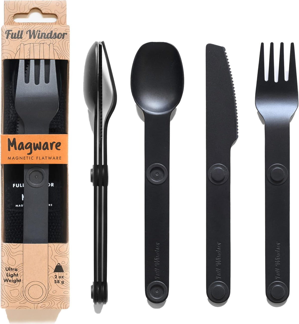 FULL WiNDSOR - MAGWARE Magnetic Travel Camping Cutlery Utensils Set