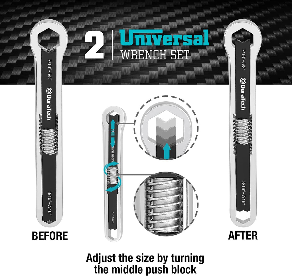 DURATECH Adjustable Wrench Set, 8-inch & 10-inch, 2 Piece