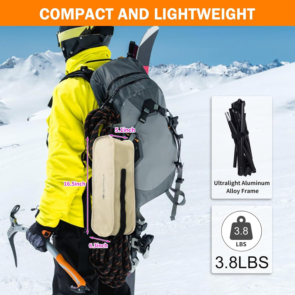 AYAMAYA Ultralight Highback Camping Chair for Camping, Aluminum Widen Frame