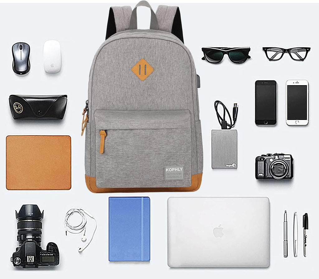 SUPACOOL Large Laptop Backpack with USB Charging Port for Men and Women