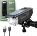 Solar USB-C Rechargeable Bike Light, Waterproof Headlight