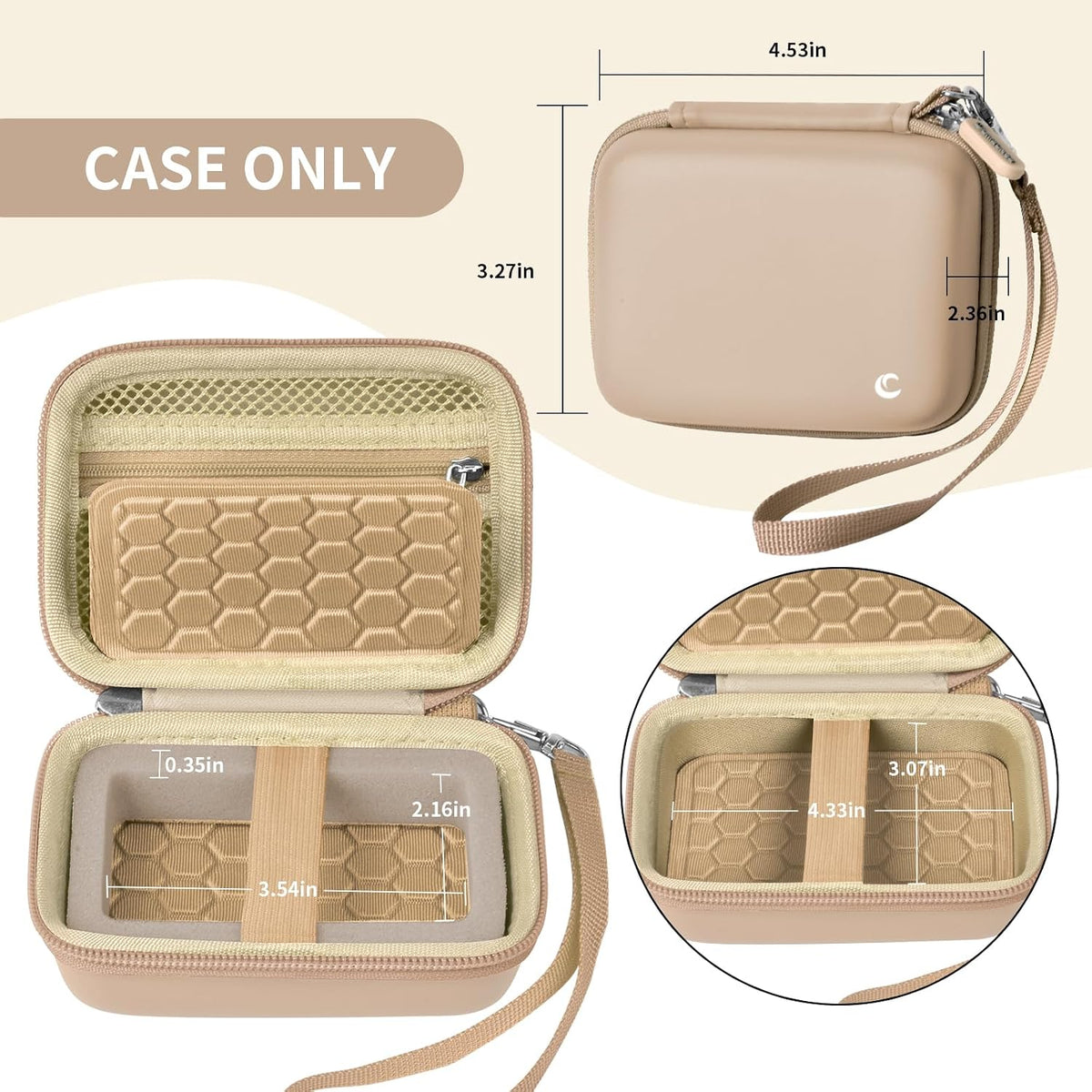 Comecase Digital Camera Case for Kodak PIXPRO FZ45 FZ55 for Travel, Beige