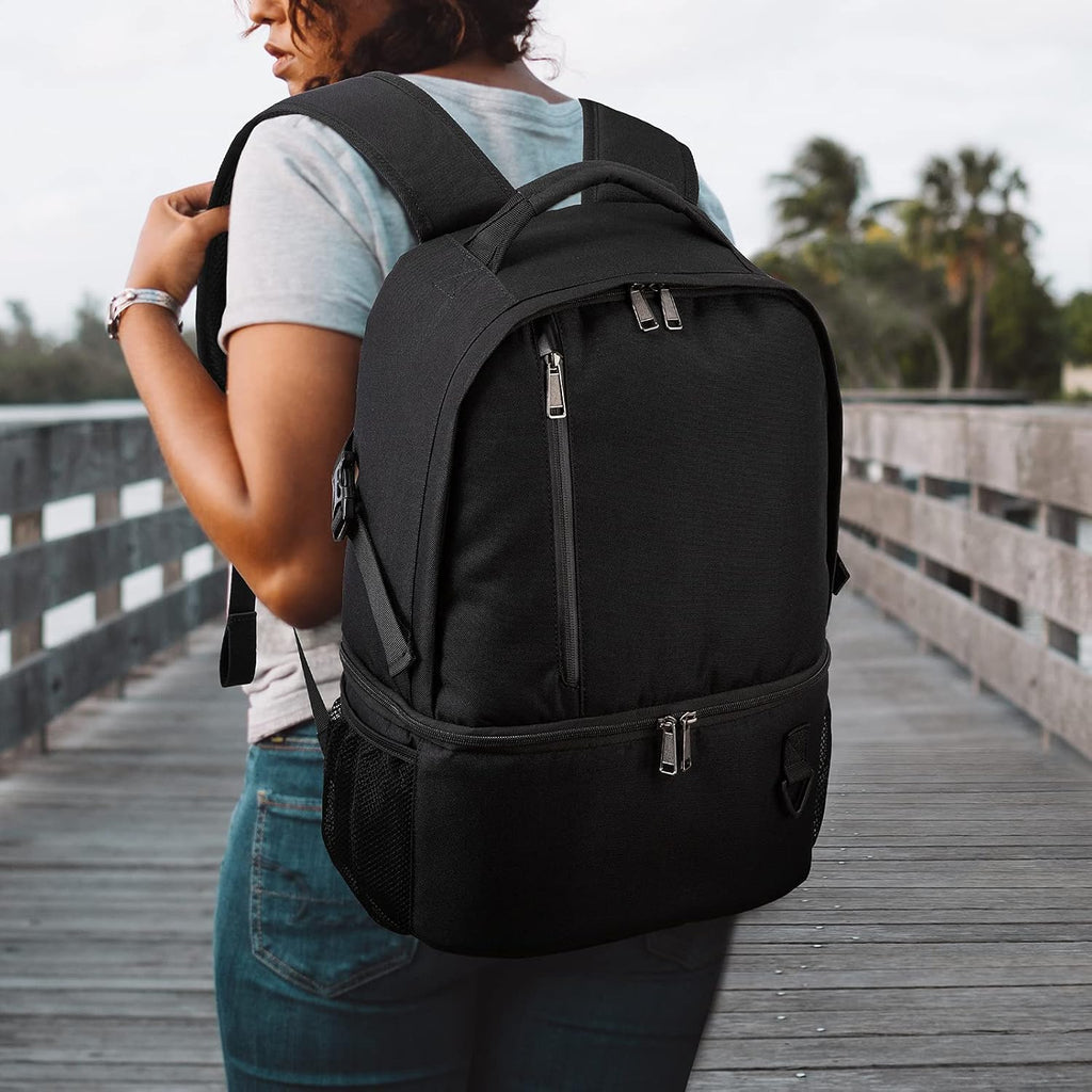 TUGUAN Dual Compartment Cooler Backpack Insulated 16Cans Lunch Box Backpack