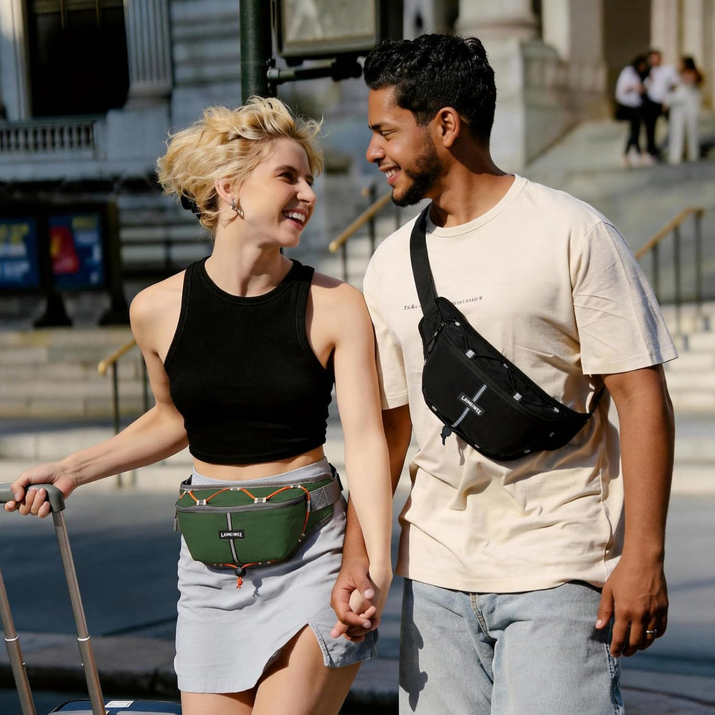2L Fanny Pack for Women Men, Anti‑theft Waist Bag with RFID Blocking