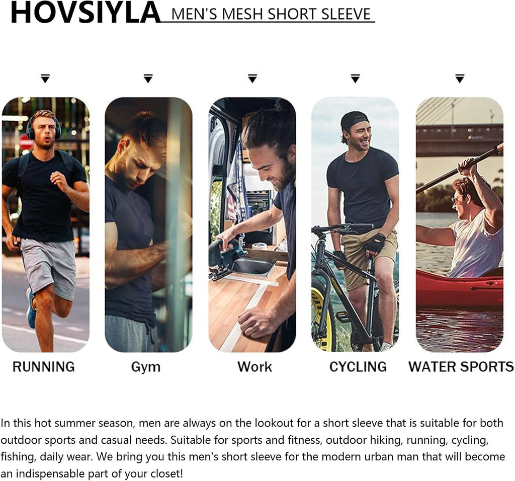 HovSiyla 1/5 Pack Running Shirts Men Sport Tops Dry Fit Gym Wicking Athletic T Shirts Breathable Cool Workout Shirts