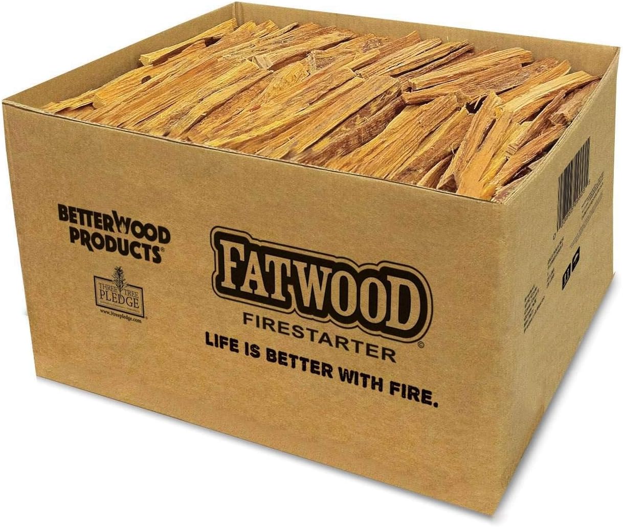 Better Wood Products Fatwood Fire Starter Sticks, 25 Lb per Box, 4-Pack