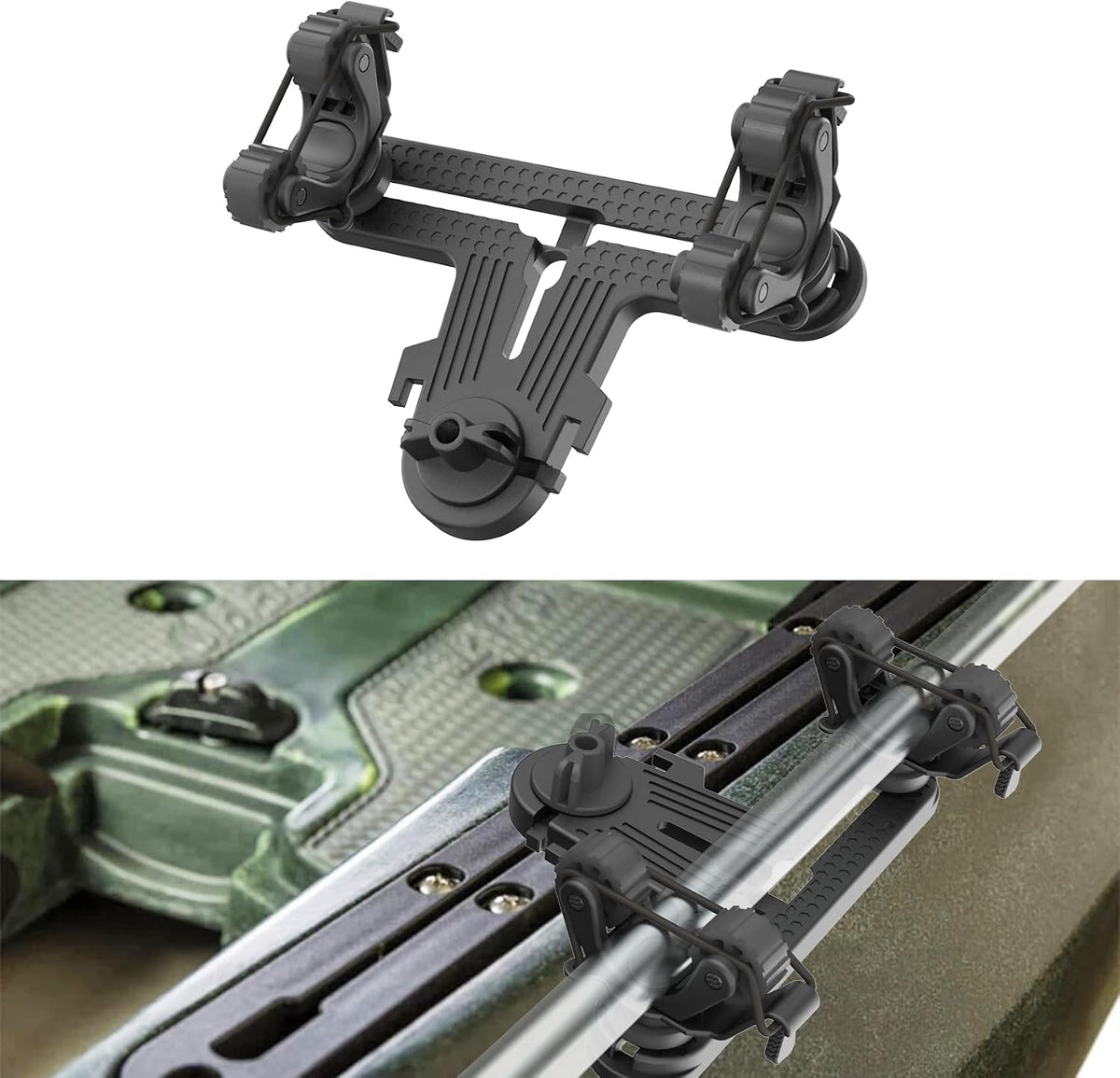 Multifunctional Kayak Paddle Holder, Space-Saving Kayak Paddle Holder, Offset Paddle Holder Kayak Track Mount, Kayak Rail Accessories for Fishing