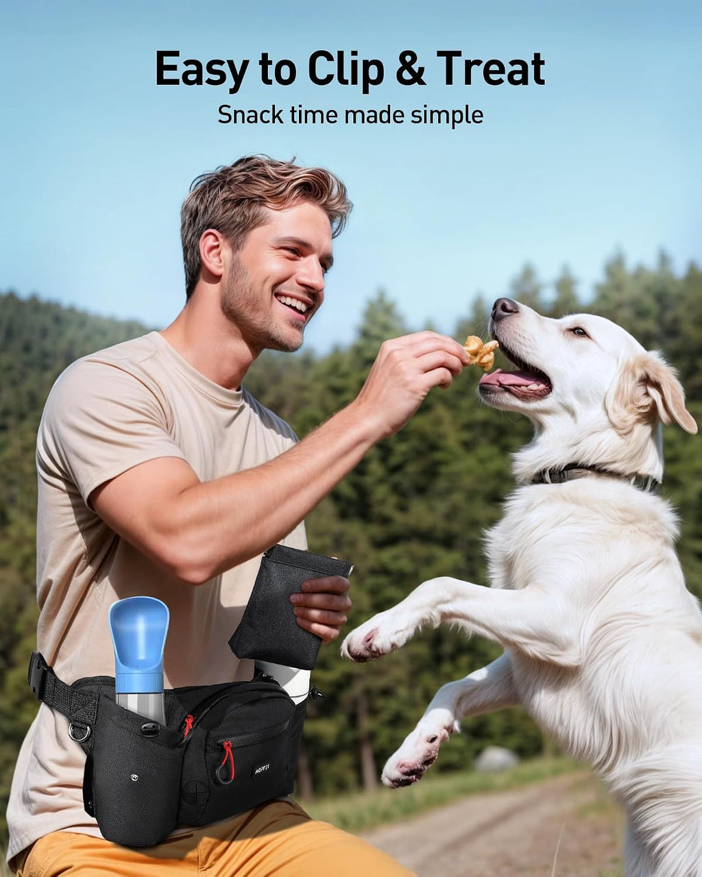 AGPTEK Dog Treat Pouch,Dog Walking Bag