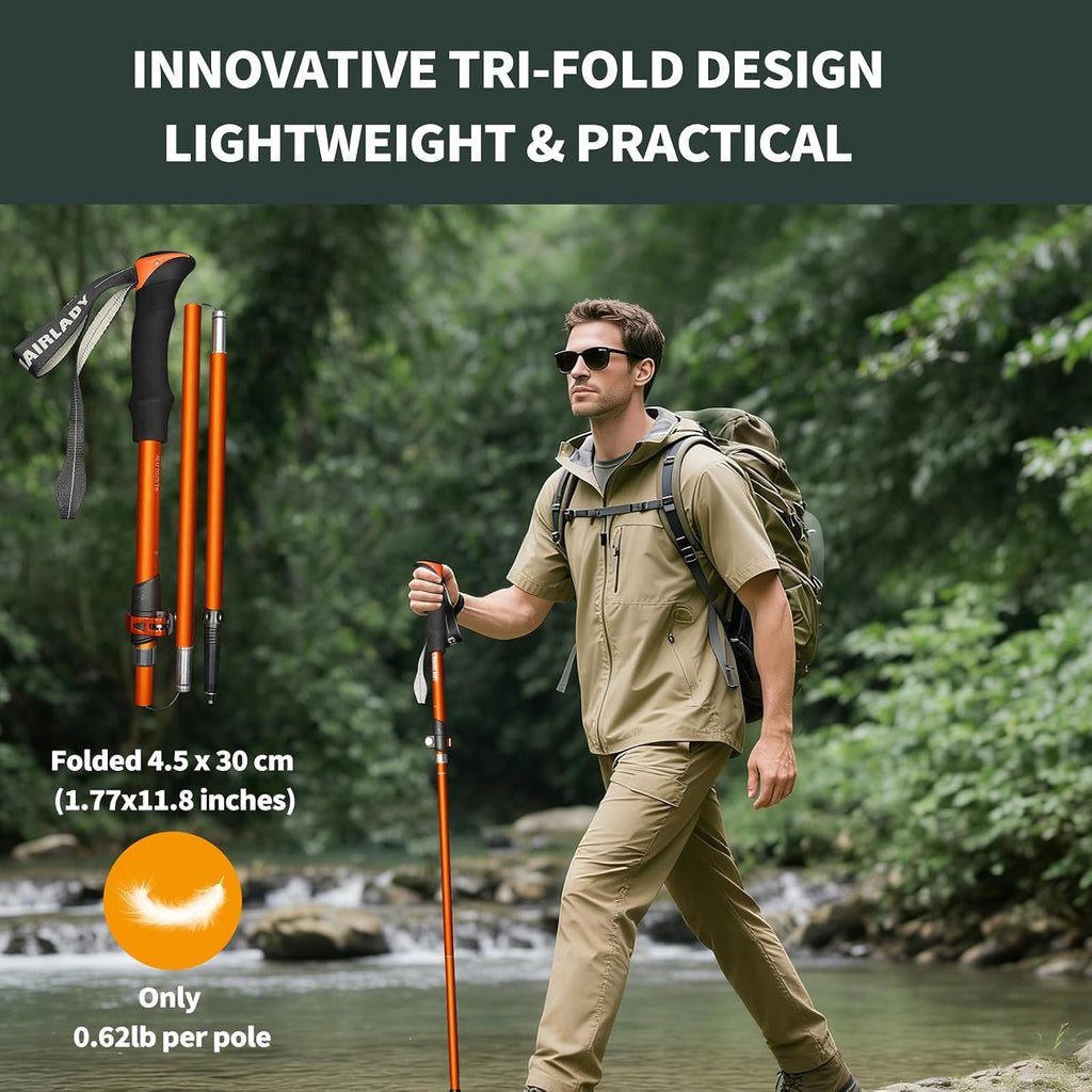 Deepfeel Collapsible Trekking Poles Folding Hiking Poles