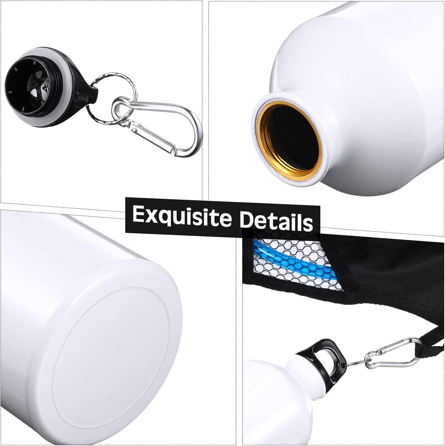 CHENGU 16 Pack Aluminum Water Bottles, 20 oz, Sports Water Bottles, White