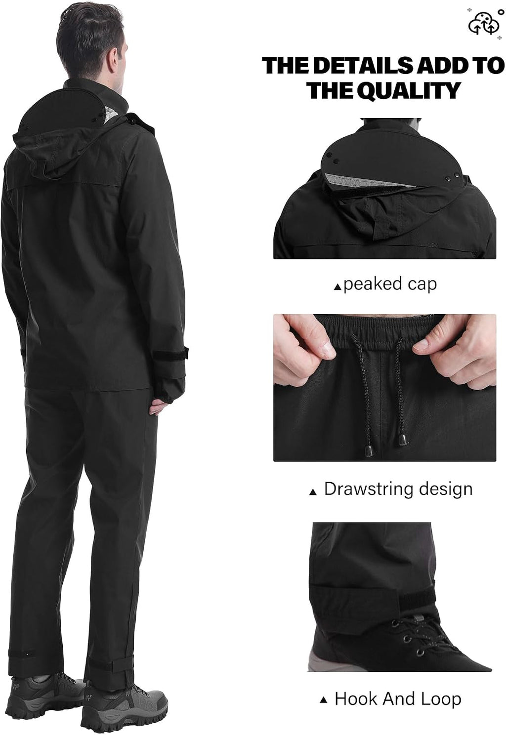 iCreek Rain Suit Waterproof Breathable Lightweight 2-Piece Rain Gear Unisex