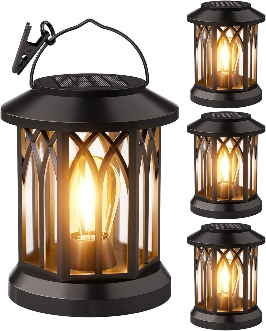 Hanging Solar Lanterns Outdoor Waterproof: 2 Pack Garden Lantern Decorative