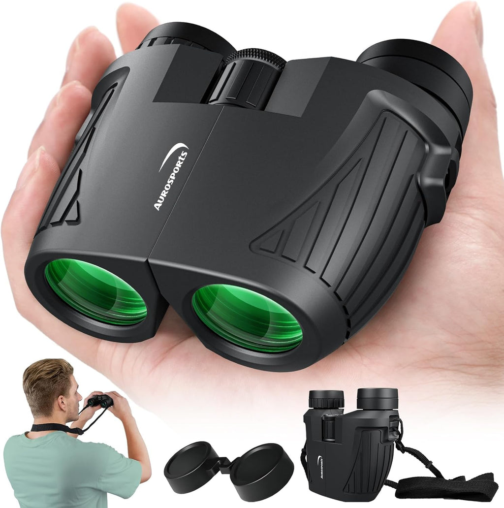 Aurosports 10x25 Compact Binoculars for Bird Watching, Cruise Ship, Travel