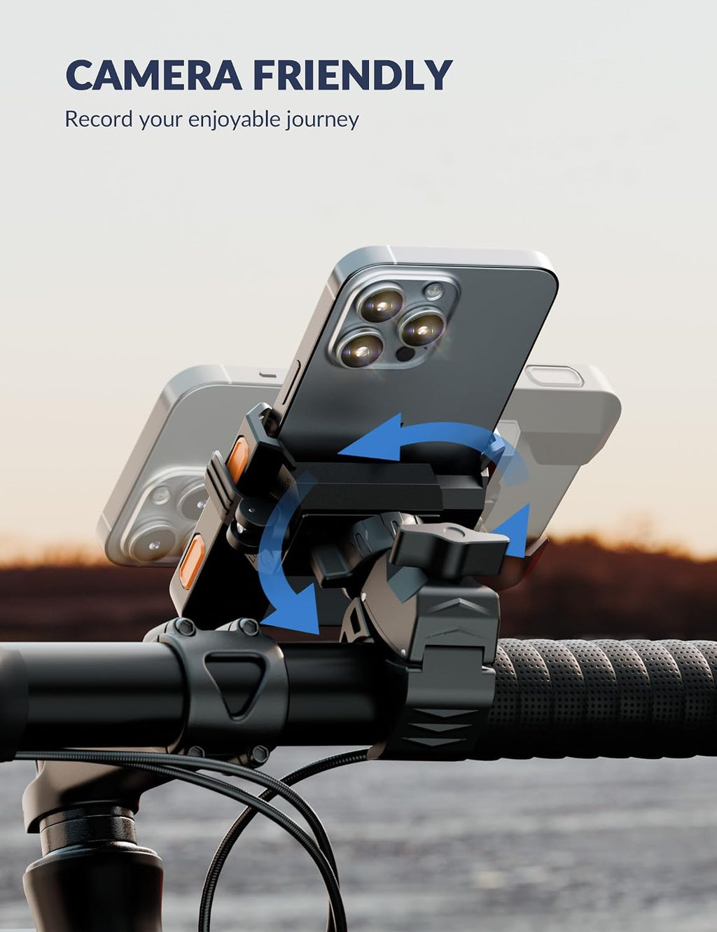 Grefay Bike Phone Mount for Electric, Mountain, Scooter, and Dirt Bikes