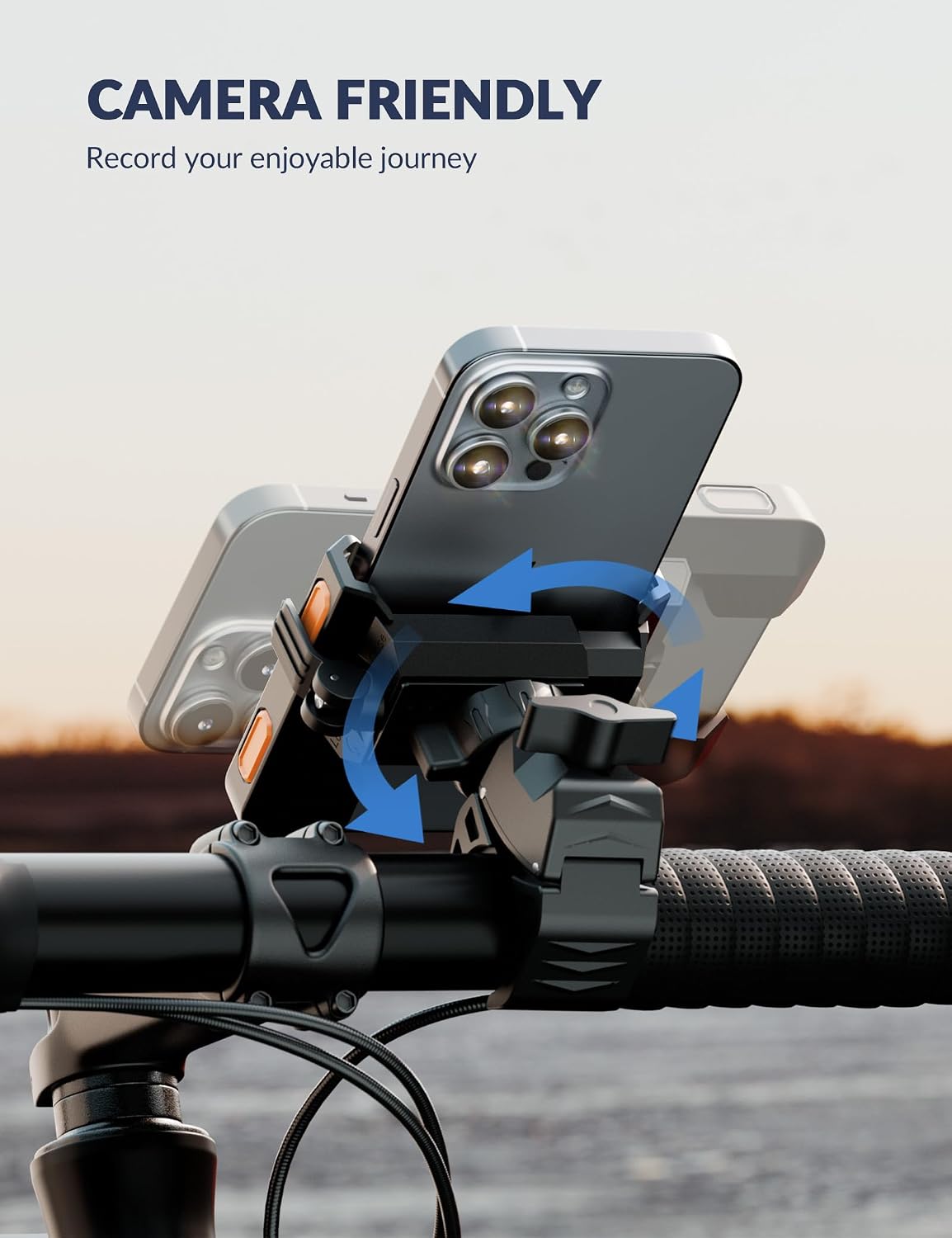 Grefay Bike Phone Mount for Electric, Mountain, Scooter, and Dirt Bikes