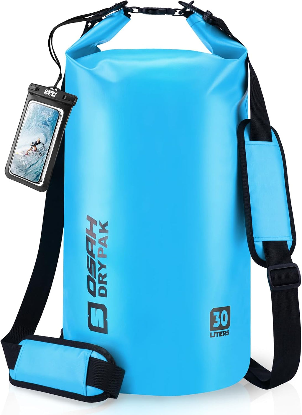 Waterproof Dry Bag, 5L/10L/20L/30L/40L Roll Top Lightweight Storage Backpack with Phone Case for Women & Men, Floating Waterproof Sack for Travel, Swimming, Kayaking, Paddle Board, Camping & Beach