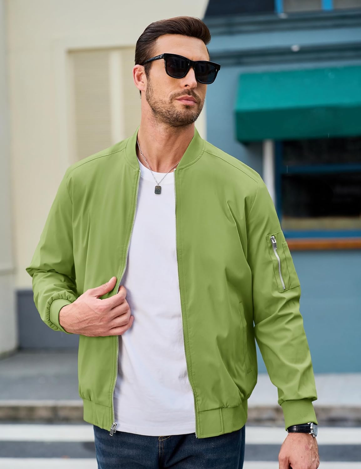 MAGCOMSEN Men's Bomber Jacket Lightweight Windbreaker Spring Fall Jacket