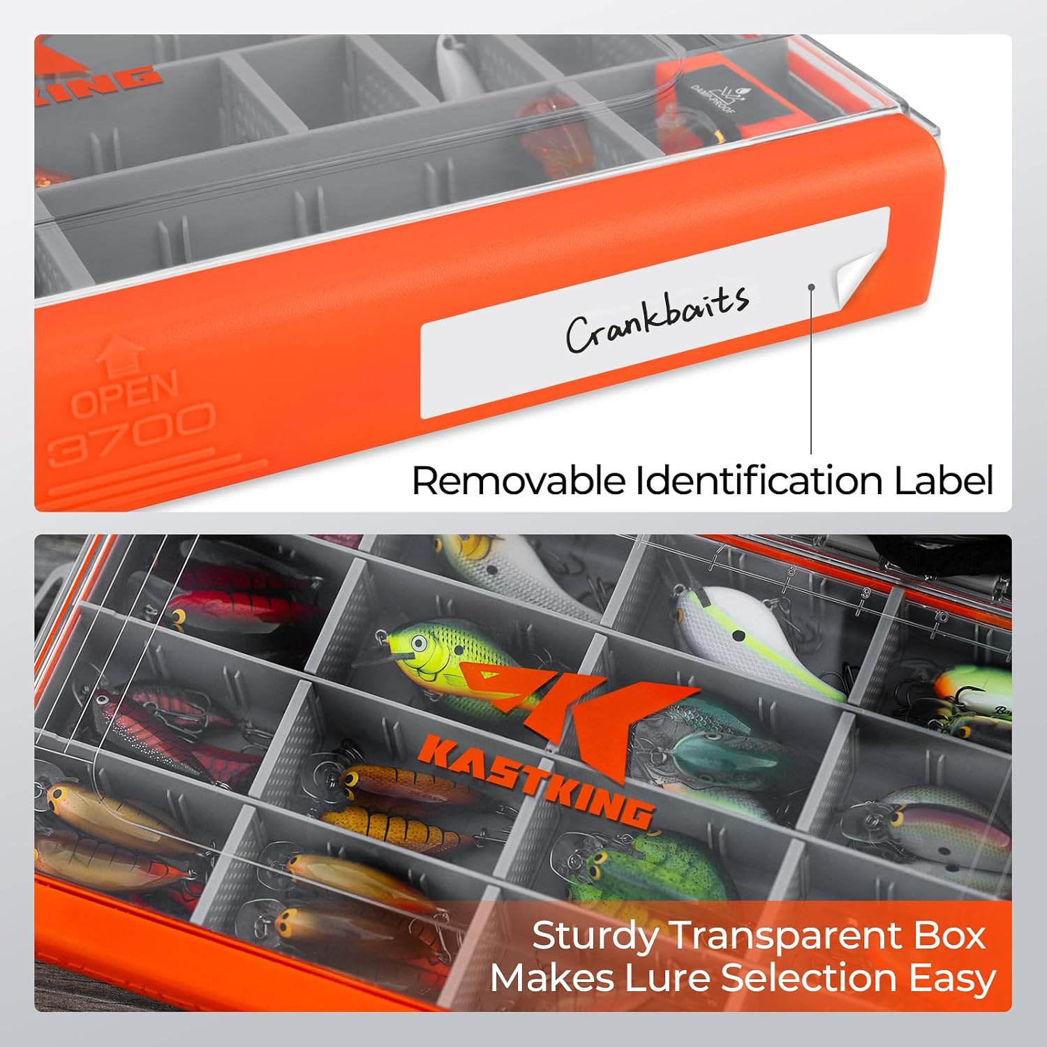 KastKing HyperSeal Waterproof Tackle Box, 3700 Tackle Trays