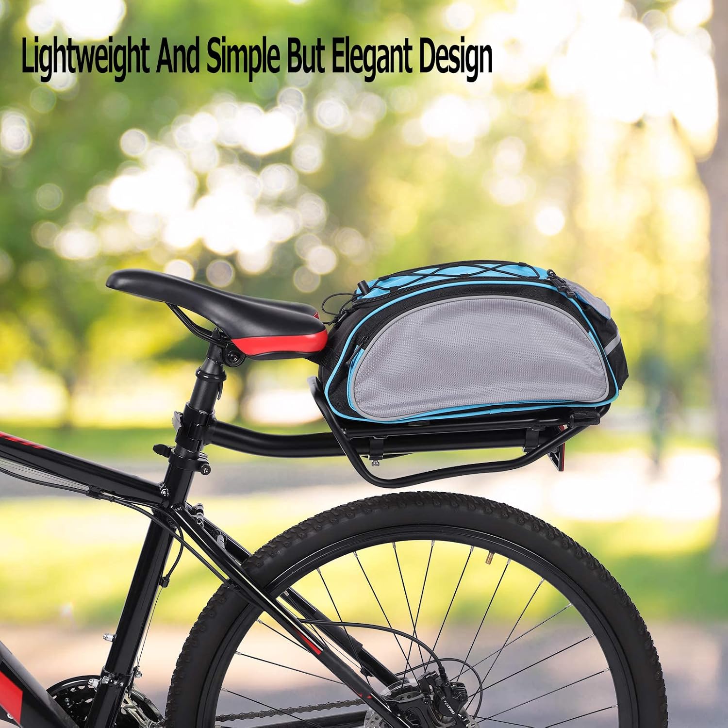 Rear Bike Rack with Quickly Release Camp,Retractable Aluminum Alloy Bicycle Cargo Rack,Thickened Frame and Main Tube for 26"-29" Frames Commuter Carrier,Max Weight 22lb,YONTUO