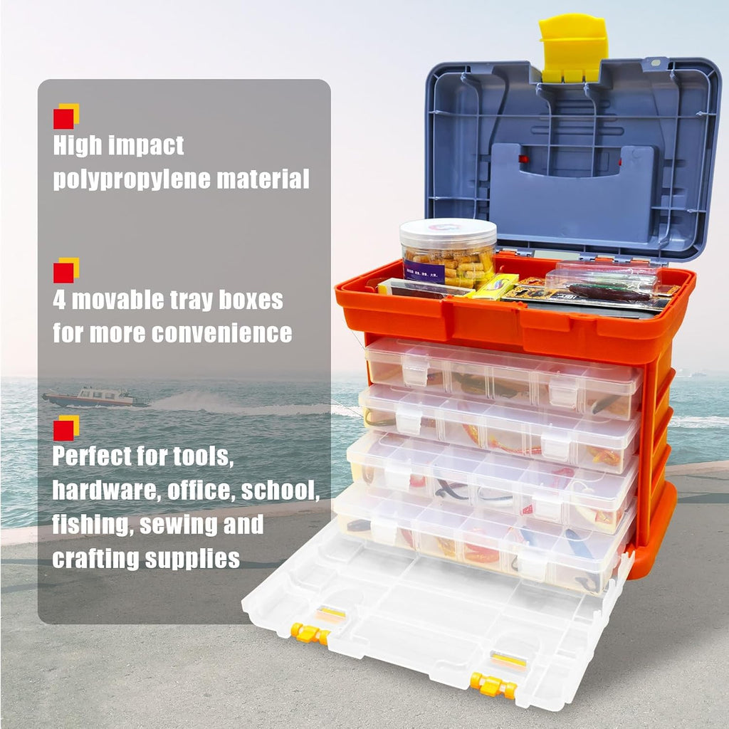 Torin Portable Tool Box, Small Parts Organizer with Drawers, tackle box